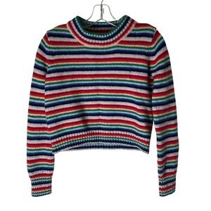 La Ligne Mini Marin Sweater Cropped Knit Wool Cashmere Colorful Striped Size XS